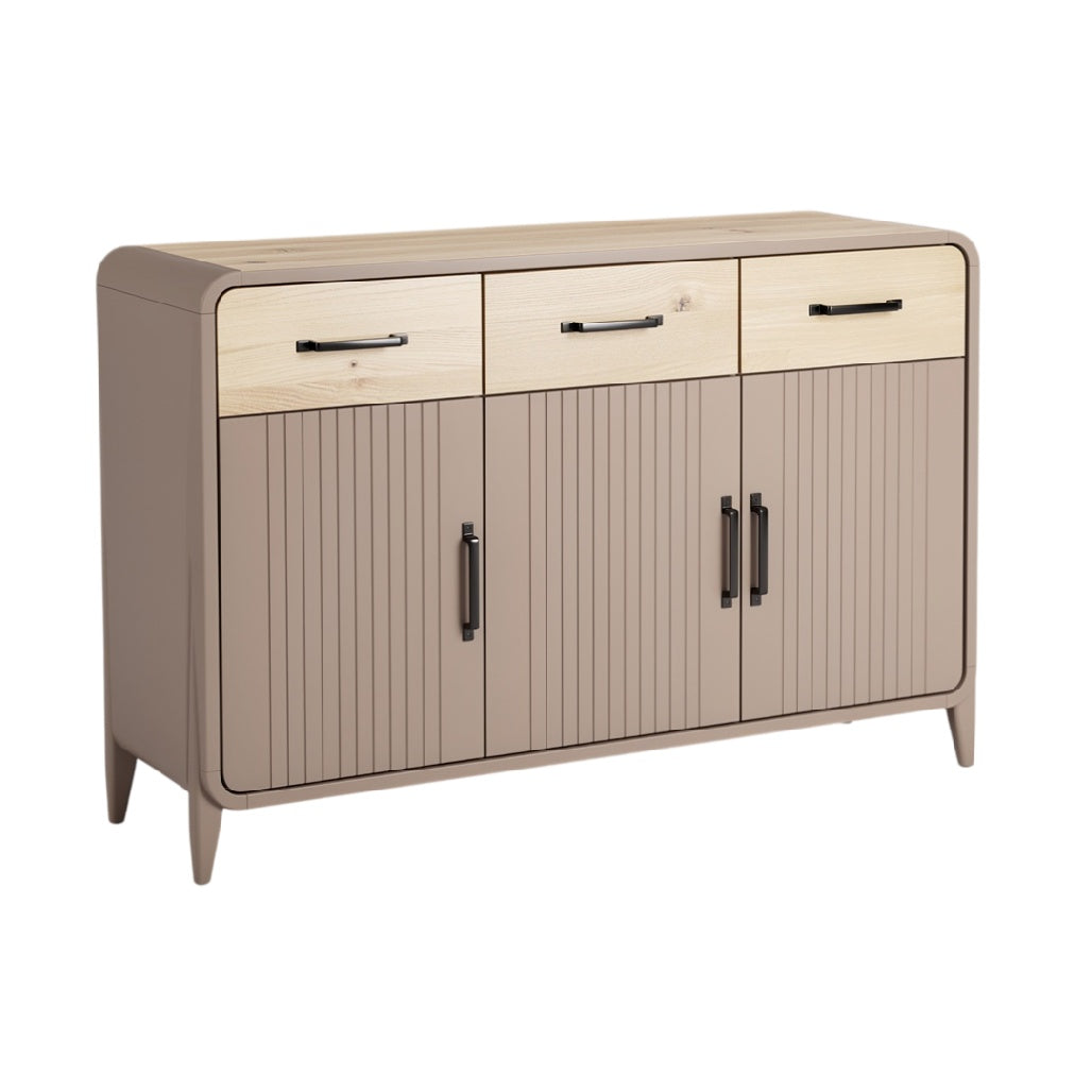 **Titre technique : Meuble de rangement moderne avec tiroirs et portes en bois**