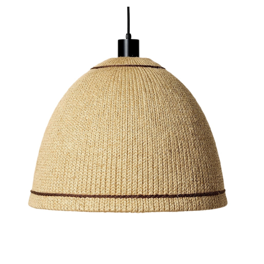 **Suspension en jute tressé avec finition noire**