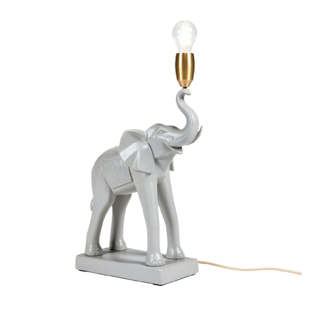**Lampe décorative éléphant en résine avec socle en métal**