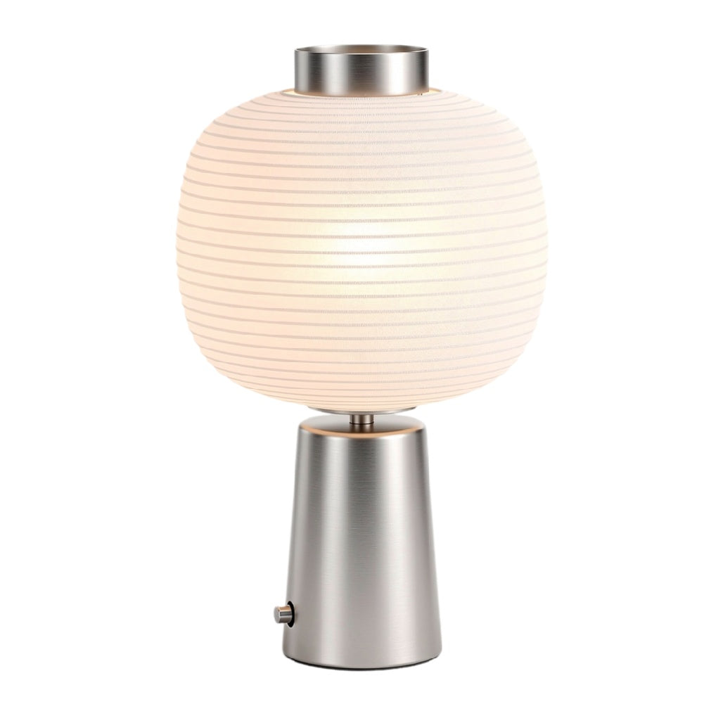 **Lampe de table moderne en verre opale avec base en métal**